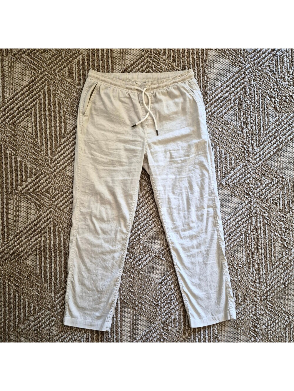 Dandy Del Mar "The Brisa" Linen Cotton Drawstring Pants Ivory Men's Size L